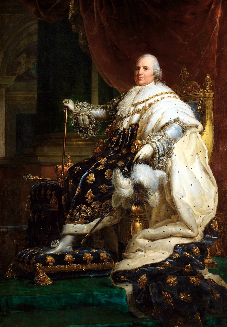 Portrait de Louis XVIII en costume de sacre, par François Gérard.