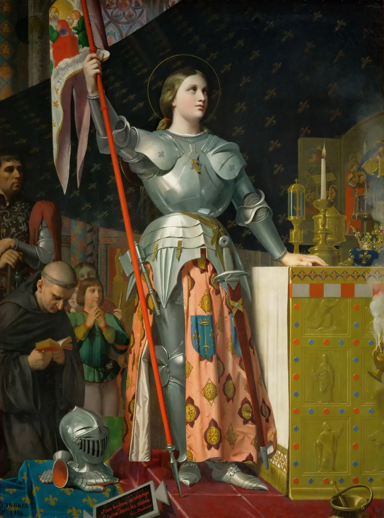 Jeanne d'Arc au sacre de Charles VII, par Jean-Auguste-Dominique Ingres (1854).