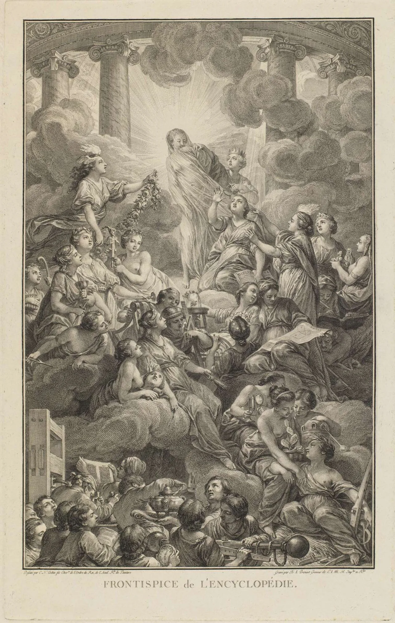 Frontispice de l'Encyclopédie de Diderot et d'Alembert.